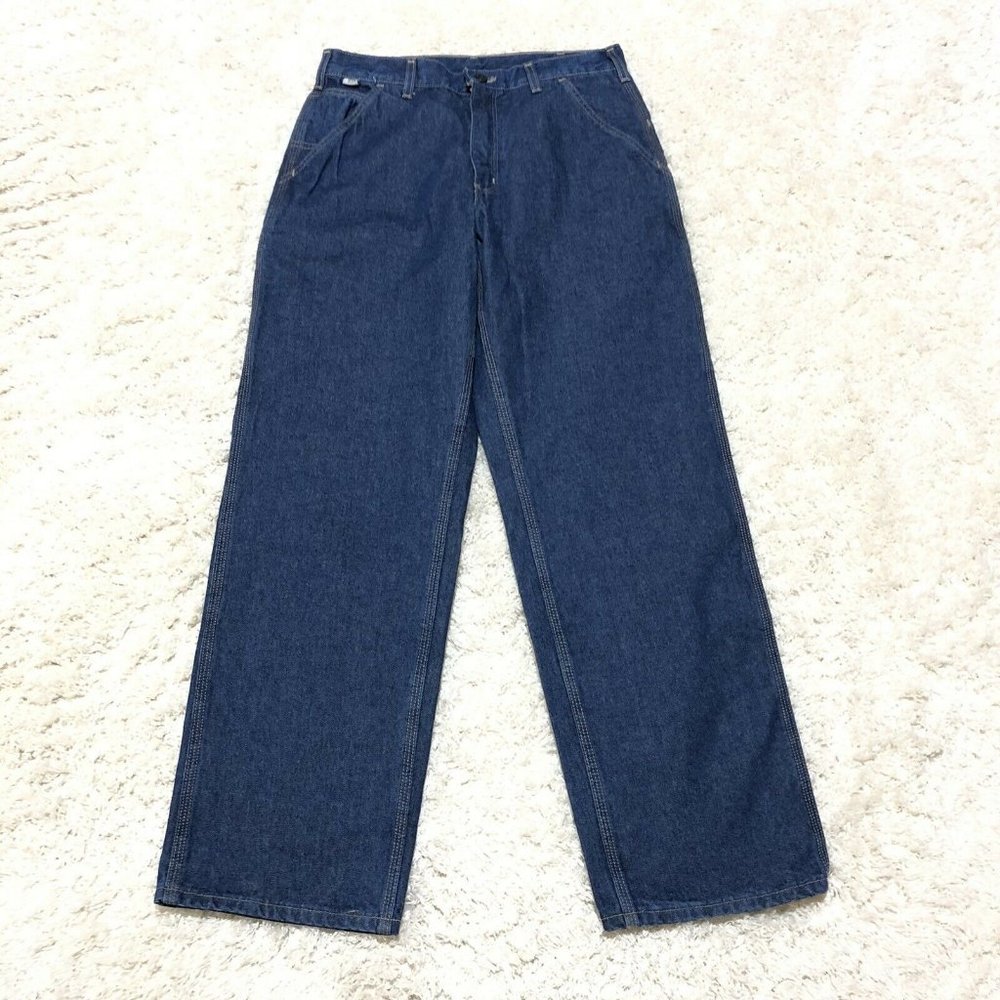 Carhartt Carpenter FR Flame Resistant Mens Blue Jeans Size 33X31 Work Chore